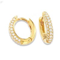 Orecchini Domar Gioielli Donna Orecchino cerchio argento 925 dorato con zirconia cubica in Argento Cubic Zirconia EZB098333